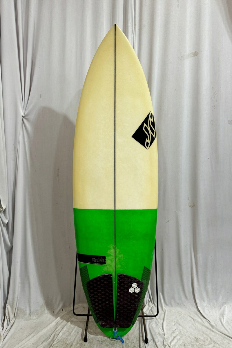 【中古】JR SURFBOARDS (ジェイソンロッド サーフボード) SLAB MAIDEN モデル ショートボード [CLEAR×GREEN] 5’9” サーフボード