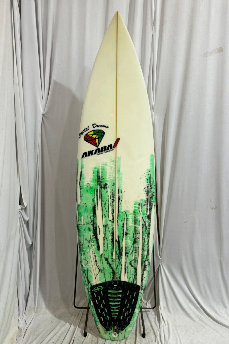 【中古】CRYSTAL DREAMS SURFBOARDS (クリスタルドリームサーフボード) KAISERS モデル AKABA シェイプ ショートボード [CLEAR×GREEN] 5'11\
