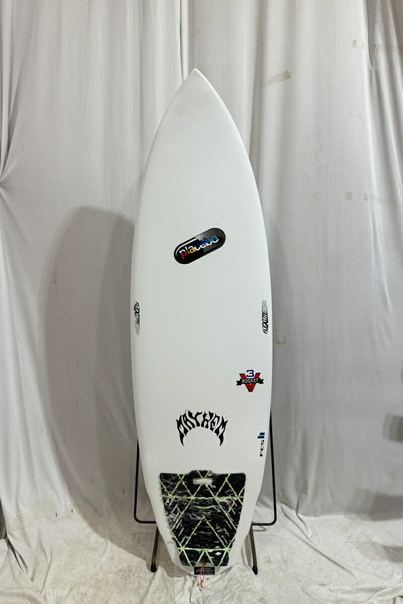 【中古】PLACEBO (プラセボ) V3 ROCKET モデル ショートボード [WHITE] 5’5” サーフボード