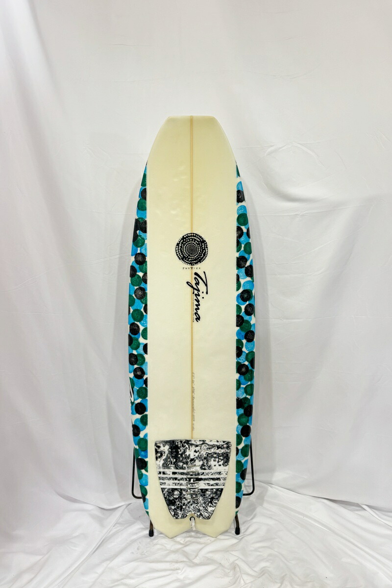 【中古】JUSTICE SURFBOARD (ジャスティスサーフボード) TAJIMA BARRACUDA モデル ショートボード [CLEAR&times;MARBLE] 5'5" サーフボード｜アラソアン店