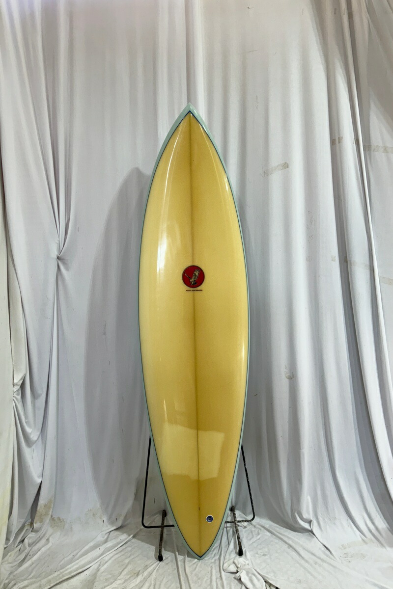 【中古】HAWK SURFBOARDS (ホークサーフボード) ミッドレングス ビンテージボード　[CLEAR×LIGHT BLUE] 6’6” サーフボード