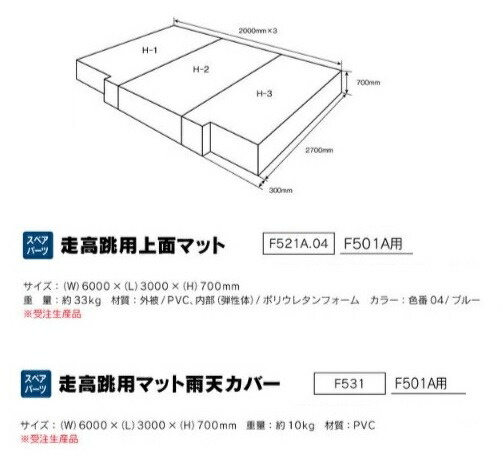 楽天市場】ニシ・スポーツ（NISHI）棒高跳用マット ブルー F511A 受注生産・大型直送品C 別途送料 : ＡＲＡＫＩ ＳＰＯＲＴＳ