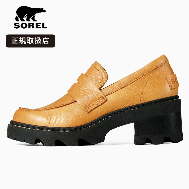 《1/2人抽せんで最高限度100%尖んがりうしろ側》ソレル 置き目毛革 レディース SOREL ジョアンナウシティー JOAN NOW CITY LOAFER 雨合羽 靴 心地好い 通い 事務所 かっこ良い NL5126 709 キャニオンゴールド 黒いこと 置き目品 [置き目取りまわし店] ローファー-レディース靴-靴