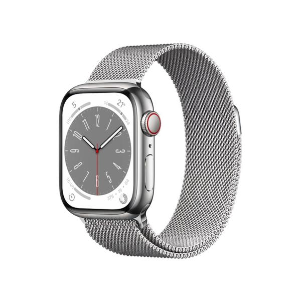 Apple Apple Watch Series 8 GPS+Cellular真似形 41粍 MNJ83J/A [シルバーステンレススチールケース/シルバーミラネーゼループ] JAN 4549995340013