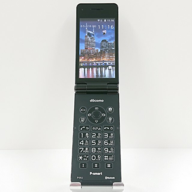 P-smart ケータイ P-01J ドコモ 黒いこと 貨物輸送無料 本体 c20230 【中古】