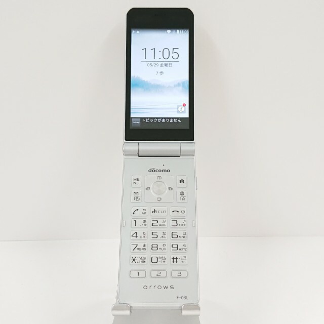 arrows ケータイ F-03L ドコモ しろがね色 貨物輸送無料 本体 c20332 【中古】