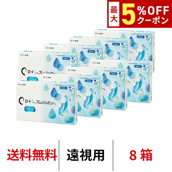 【最大5%OFFｸｰﾎﾟﾝ配布中!!】送料無料[8箱][遠視用]ロート ワンデーフレッシュビューリッチモイスト 8箱セット 1箱30枚入り 1day ワンデー 1日使い捨て ROHTO コンタクトレンズ クリアレンズ BC8.6mm DIA14.2mm ロート製薬