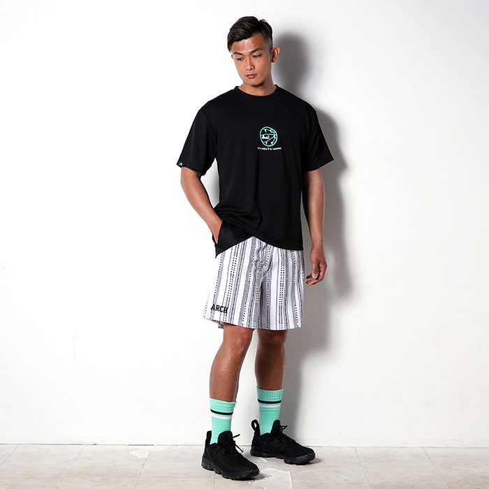 Arch アーチ パンツ バスパン rough stripe shorts white バスケ 