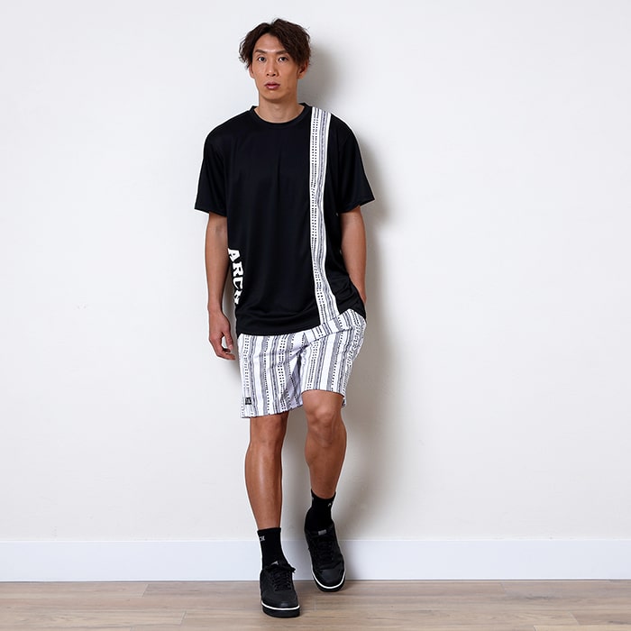 Arch アーチ パンツ バスパン rough stripe shorts white バスケ 