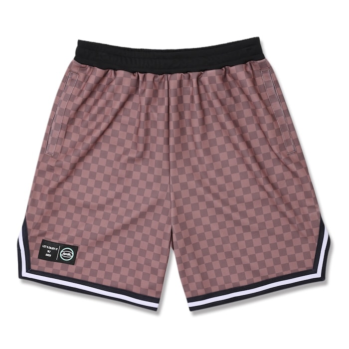 Arch checkered shorts【mauve】 アーチ バスケ ショーツ