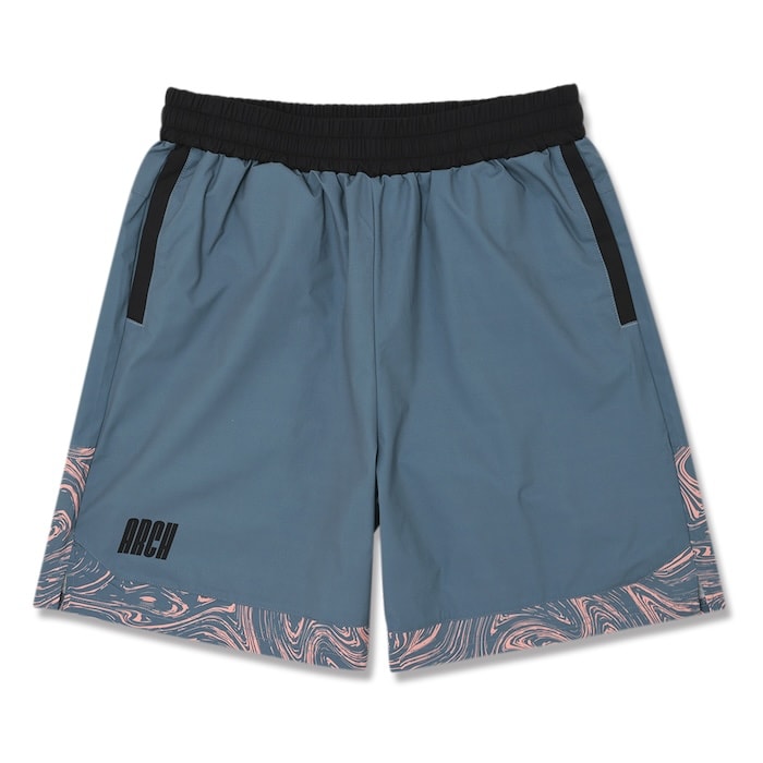 Arch marble section shorts【dusty blue】 アーチ形 バスケ さる股引き