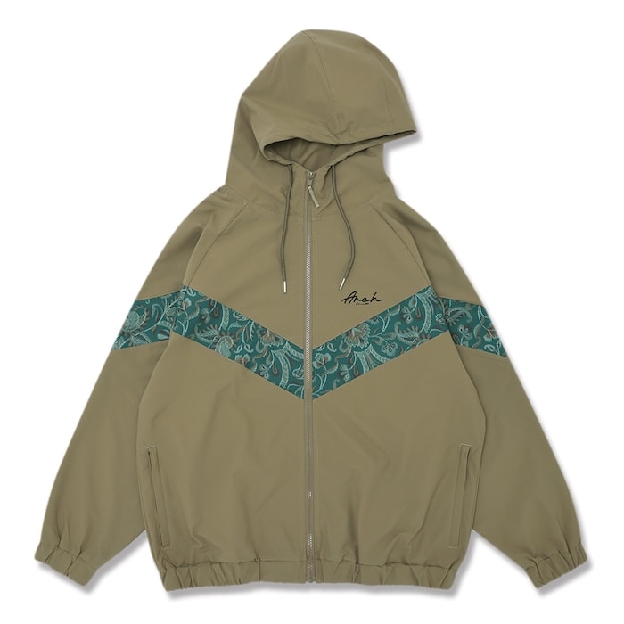 Arch gobelin fabric zip up jacket【olive】 アーチ バスケ アウター ジップ ジャケット
