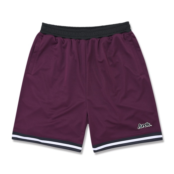 Arch hem line shorts【bordeaux】 アーチ バスケ ショーツ