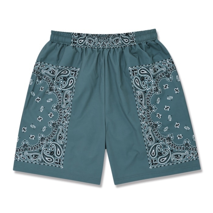 Arch bandana shorts【stone blue】 アーチ形 バスケ さる股引き