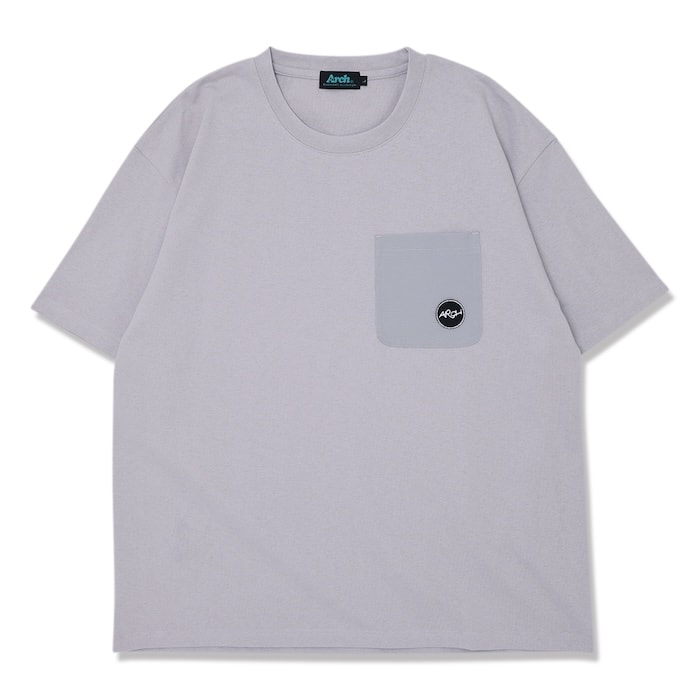 Arch lettered logo pocket tee【silver gray】 アーチ バスケ 半袖Tシャツ