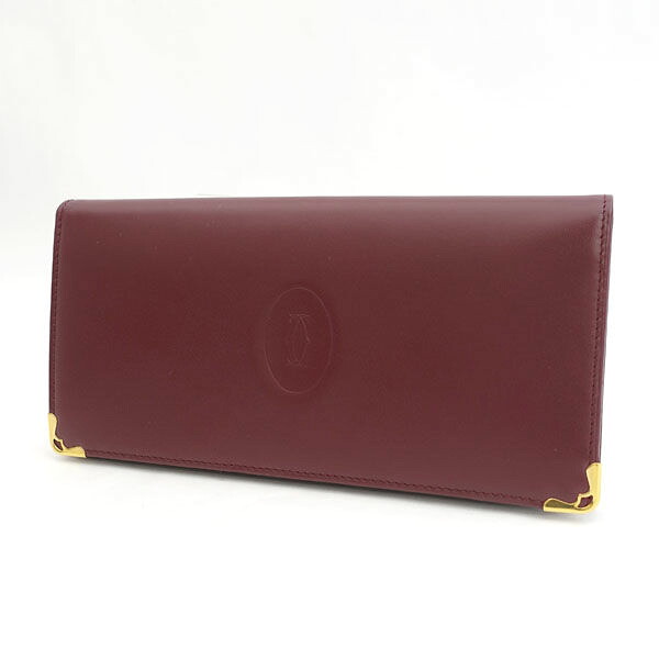 Cartier / カルティエ ◆マスト 二つ折り長財布 札入れ ボルドー 【財布/サイフ/ウォレット/wallet/コイン】 ブランド【中古】 14,983円