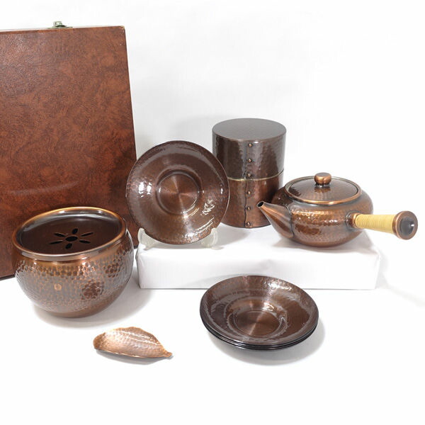 楽天市場】【中古】【煎茶道具】翠玉堂造 銅槌目茶筒・こぼし