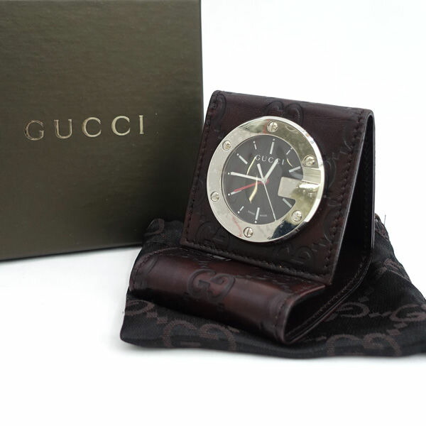 GUCCI アナログ置時計 ブラック 楽天市場】GUCCI グッチ ブラック文字盤 GGキャンバス SS