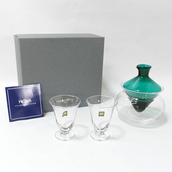 【新品未使用】HOYA保谷クリスタル 10個_珍しいぶどう柄 楽天市場】HOYAクリスタル 青被切子 酒器セット kp22お茶のふじい