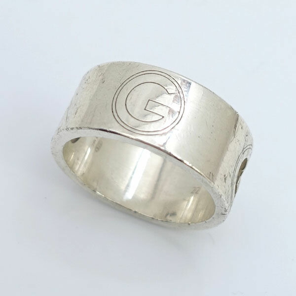 グッチ Gロゴ ワイド バングル 925 アンティーク グッチ Gロゴ ヴィンテージブレスレット 1990年代 w-29937
