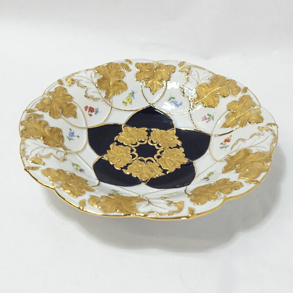 Meissen / マイセン ◆【洋食器】マイセン/グランツゴールドリーフ28糎一皿 53L/C138 アンティーク 寄せあわせ 西洋瀬戸もの 差し上げ物【中古】
