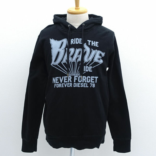 DIESEL（ディーゼル） ONLY THE BRAVE 黒 パーカー DIESEL ディーゼル ニット パーカー ONLY THE BRAVE ブラック系