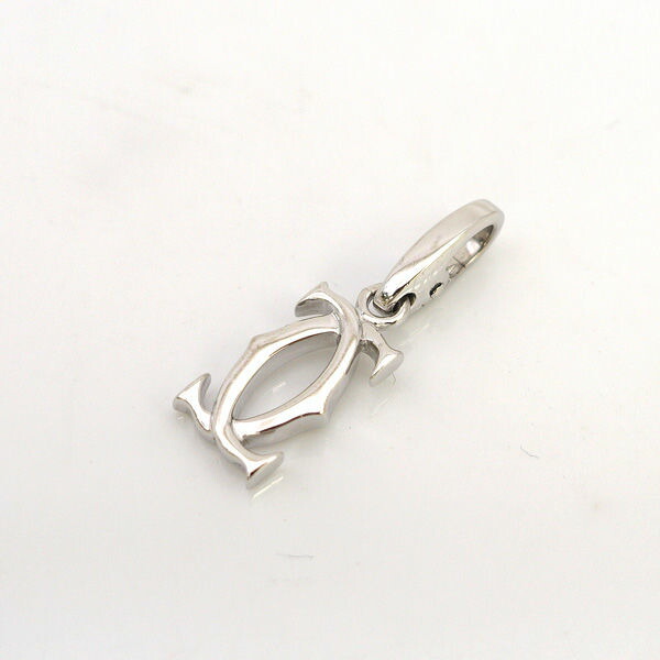 P151 Cartier　カルティエ　C2チャーム　750WG K18WG C DE CARTIER カルティエ ペンダントトップ C2 2Cチャーム