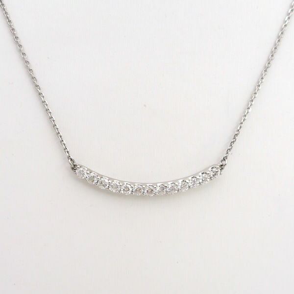 ◆Pt900/850 ライン ネックレス ダイヤ 0.501ct アジャスター付き 【ネックレス/ペンダント/トップ/アクセサリー】 ブランド【中古】
