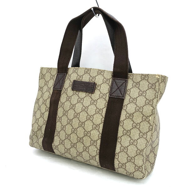 GUCCI / グッチ ■GG PVCトートバッグ ブラウン系 ハンドバッグ 141976-486628 【バッグ/バック/BAG/鞄/カバン】 ブランド【中古】 17,194円