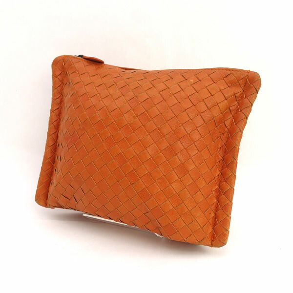 お専用になります⭐️新品未使用ボッテガベェネタ⭐️オレンジ編み込みレザーポーチ お専用になります⭐️新品未使用ボッテガベェネタ⭐️オレンジ編み込み
