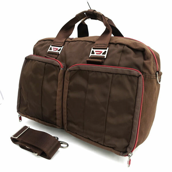 DIESEL ディーゼル　レザー ボストンバッグ ブラウン 即決 DIESEL レザーボストンバッグ ディーゼル キャメルブラウン 本革