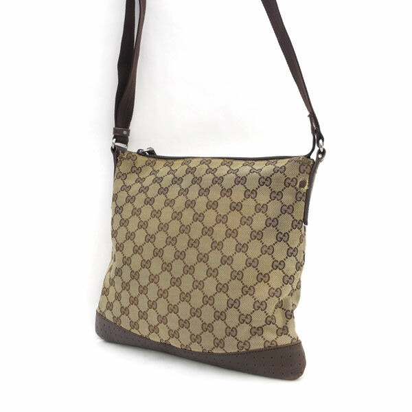 GUCCI / グッチ ■GG帆布 差し交わす上半身 ショルダーバッグ 赤銅色 145857 - 2123 【御徒面子/うしろ側/BAG/鞄/鞄】 ブランド名【中古】