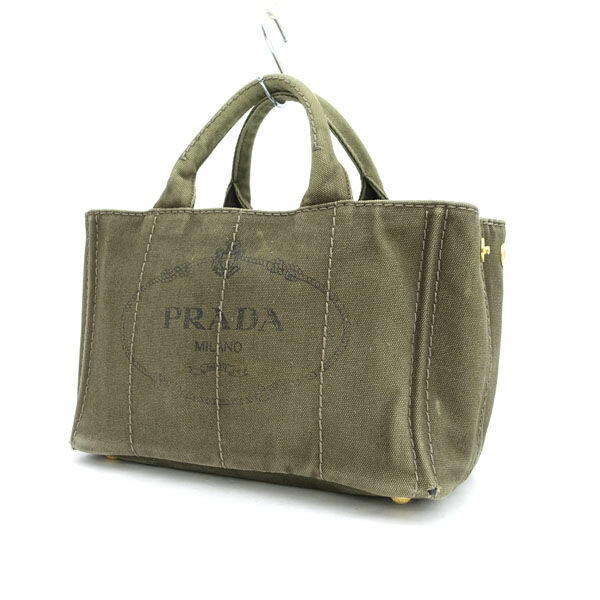 PRADA / プラダ ■カナパ ハンドバック ジーンズ 緑であること 【御徒面子/うしろ側/BAG/鞄/嚢】 ブランド名【中古】