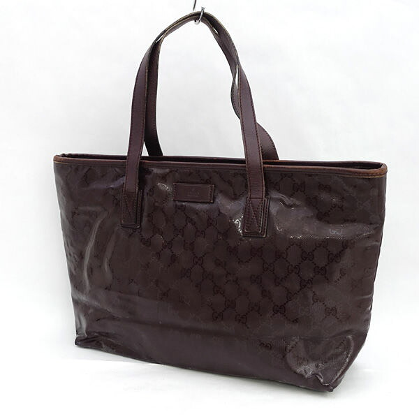 GUCCI / グッチ ■GGトートバッグ　インプリメ　PVC　レッドブラウン 211137 492174 【バッグ/バック/BAG/鞄/カバン】 ブランド【中古】 ｜アーチェリー２（Ａｒｃｈｅｒｙ）