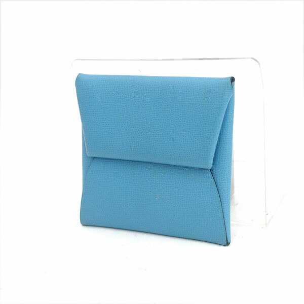 HERMES / エルメス ◆バスティア コインケース レザー 小物入れ ブルー系 C刻印 【財布/サイフ/ウォレット/wallet/コイン】 ブランド【中古】