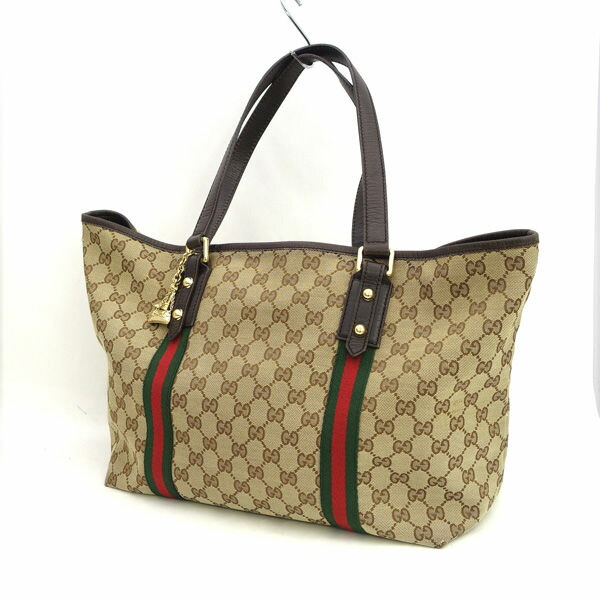楽天市場】GUCCI グッチ 211944 トートバッグ GGキャンバスxレザー