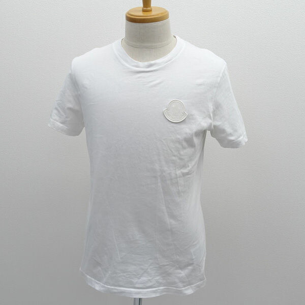 MONCLER / モンクレール ◆半袖Tシャツ/ロゴワッペン/ホワイト/サイズM F20938C75900 【メンズ/MEN/男性/ボーイズ/紳士】 メンズファッション【中古】