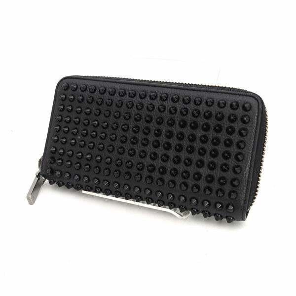 Christian Louboutin / クリスチャンルブタン ◆パネトーネ ラウンドファスナー長財布 スタッズ ブラック 【財布/サイフ/ウォレット/wallet/コイン】 ブランド【中古】