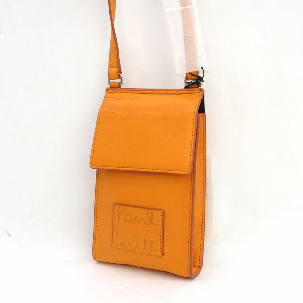 Paul Smith / 極点スミス ■差し交わす上半身 ショルダーバッグ スラウチレザー オレンジ色 APW470 【御徒面子/うしろ側/BAG/鞄/嚢】 ブランド名【中古】