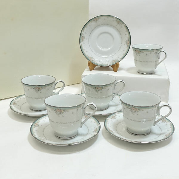 Noritake / ノリタケ ◆【洋食器】ノリタケ/グリーンブライアー カップ&ソーサー(5客) 4101 カップ&ソーサー ギフト【未使用】 【代引不可】【同梱不可】