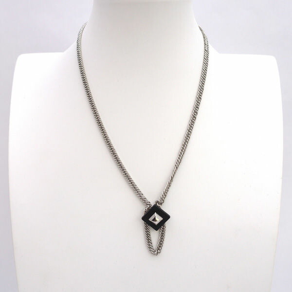 HERMES / エルメス ◆ネックレス エケストルPM メタル シルバー ブラック 【ネックレス/ペンダント/トップ/アクセサリー】 ブランド【中古】