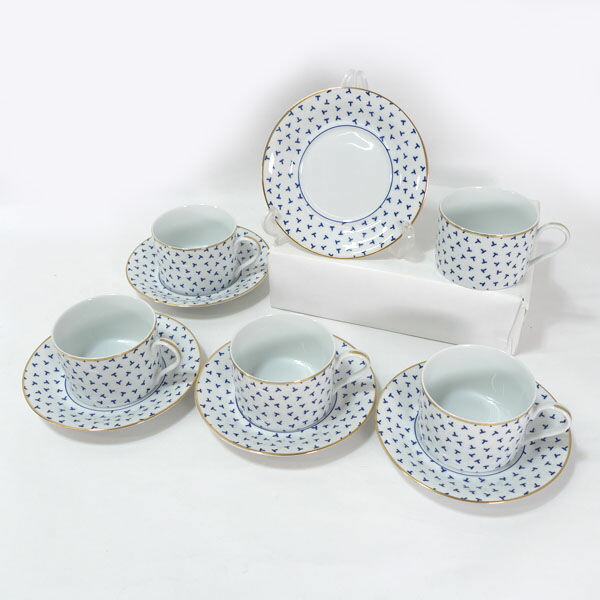 TIFFANY&Co. / ティファニー ◆【洋食器】ティファニー/ダンシングTカップ&ソーサー(5客) ギフト【中古】