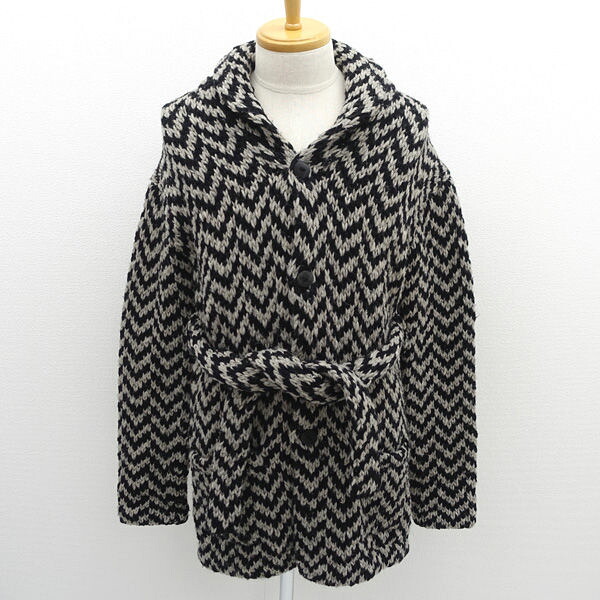 BEAMS F / ビームス F ◆ヘリンボーンショールカラーニット/カーディガン/総柄/L 21-15-0651-674 【メンズ/MEN/男性/ボーイズ/紳士】 メンズファッション【中古】