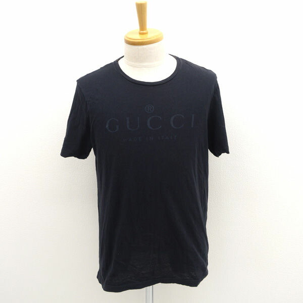 GUCCI / グッチ ◆ティーシャツ/トーナルロゴタイプ/綿織物/米国海軍/大いさL 441685-X3A80 【メンズ/MEN/成人男性/ボーイズ/成人男性】 メンズ流行り物【中古】 Tシャツ・カットソー-トップス-メンズファッション