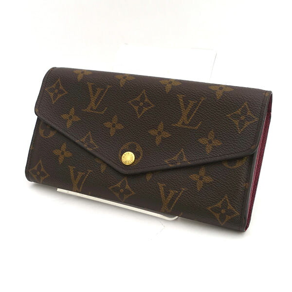 LOUIS VUITTON / ルイヴィトン ◆ポルトフォイユ サラ 二つ折り長紙入れ モノグラム フューシャ M62234 【紙入れ/サイフ/ウォレット/wallet/硬貨】 ブランド名【中古】