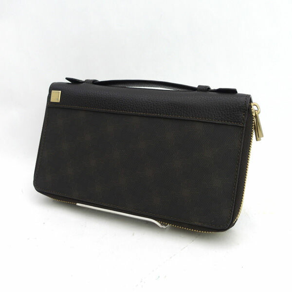 DUNHILL / ダンヒル ◆D-EIGHT ロゴ総柄 ダブルファスナー トラベルケース 【財布/サイフ/ウォレット/wallet/コイン】 ブランド【中古】