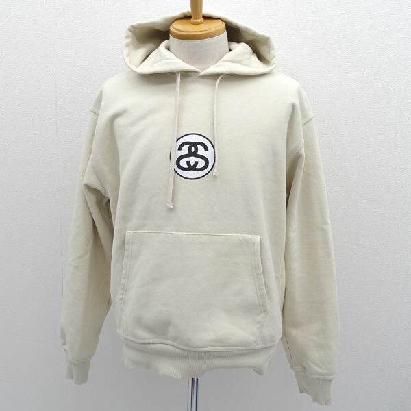 STUSSY / ステューシー ◆ティーシャツパーカー/汗水/SSロゴタイプ/ベージュ/大きさM 1924825 【メンズ/MEN/成人男性/ボーイズ/成人男性】 メンズ流行り物【中古】