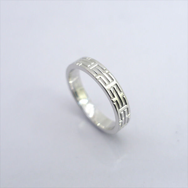 HERMES / エルメス ◆金750 キリム H 行動様式 #51 輪っか・指環 K18WG 【輪っか/指環/佩び物】 ブランド名【中古】