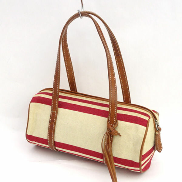 RALPH LAUREN / ラルフローレン ■ハンドバッグ 小型 キャンバス ベージュ 【バッグ/バック/BAG/鞄/カバン】 ブランド【中古】 |アーチェリー2(Archery)