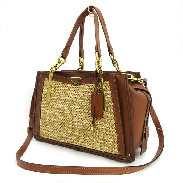COACH / コーチ ◆ドリーマー 2WAY ストローバッグ かごバッグ ショルダーバッグ 69120 【バッグ/バック/BAG/鞄/カバン】 ブランド【中古】 ｜アーチェリー２（Ａｒｃｈｅｒｙ）